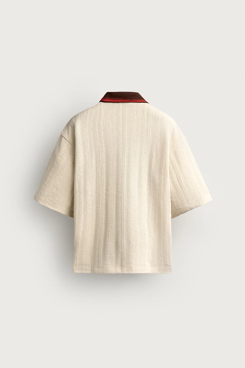 EMBROIDERED STRUCTURED POLO SHIRT