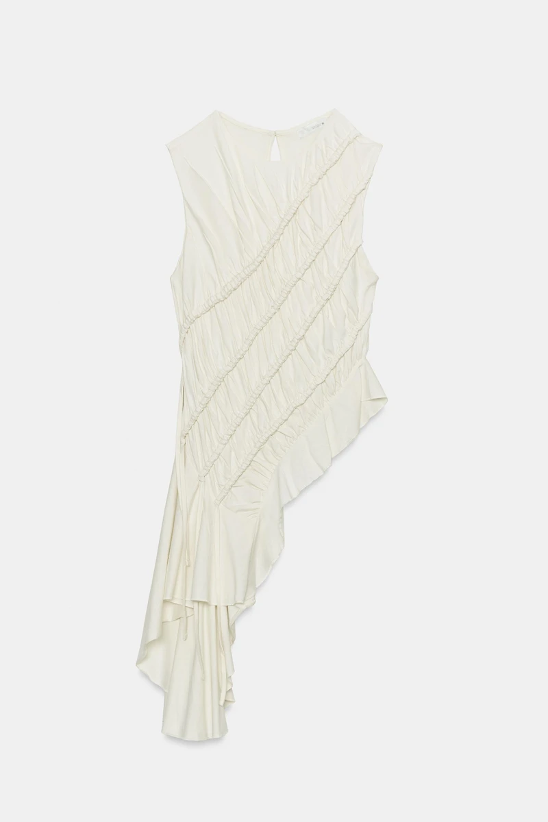 ASYMMETRIC RUCHED TOP