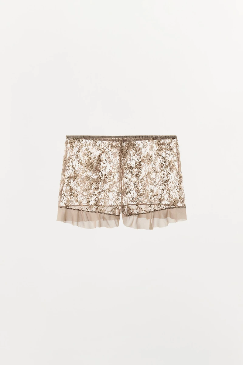 RUFFLED LACE SHORTS
