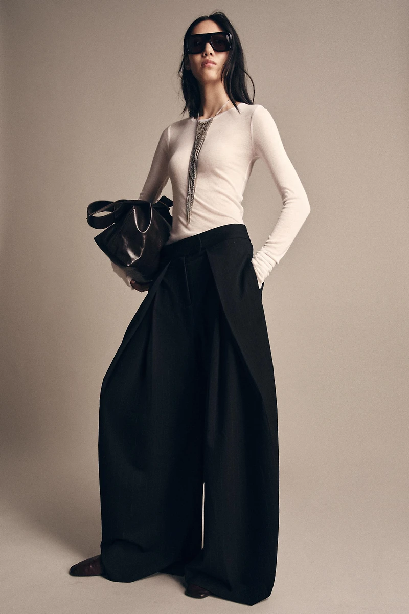 ZW COLLECTION PINSTRIPE PLEATED PANTS