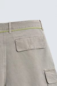 RELAXED FIT DRAWSTRING CARGO SHORTS