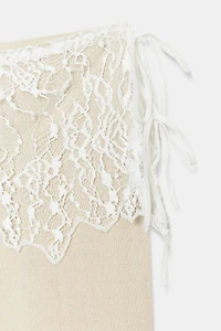 RIBBED LACE PANTS