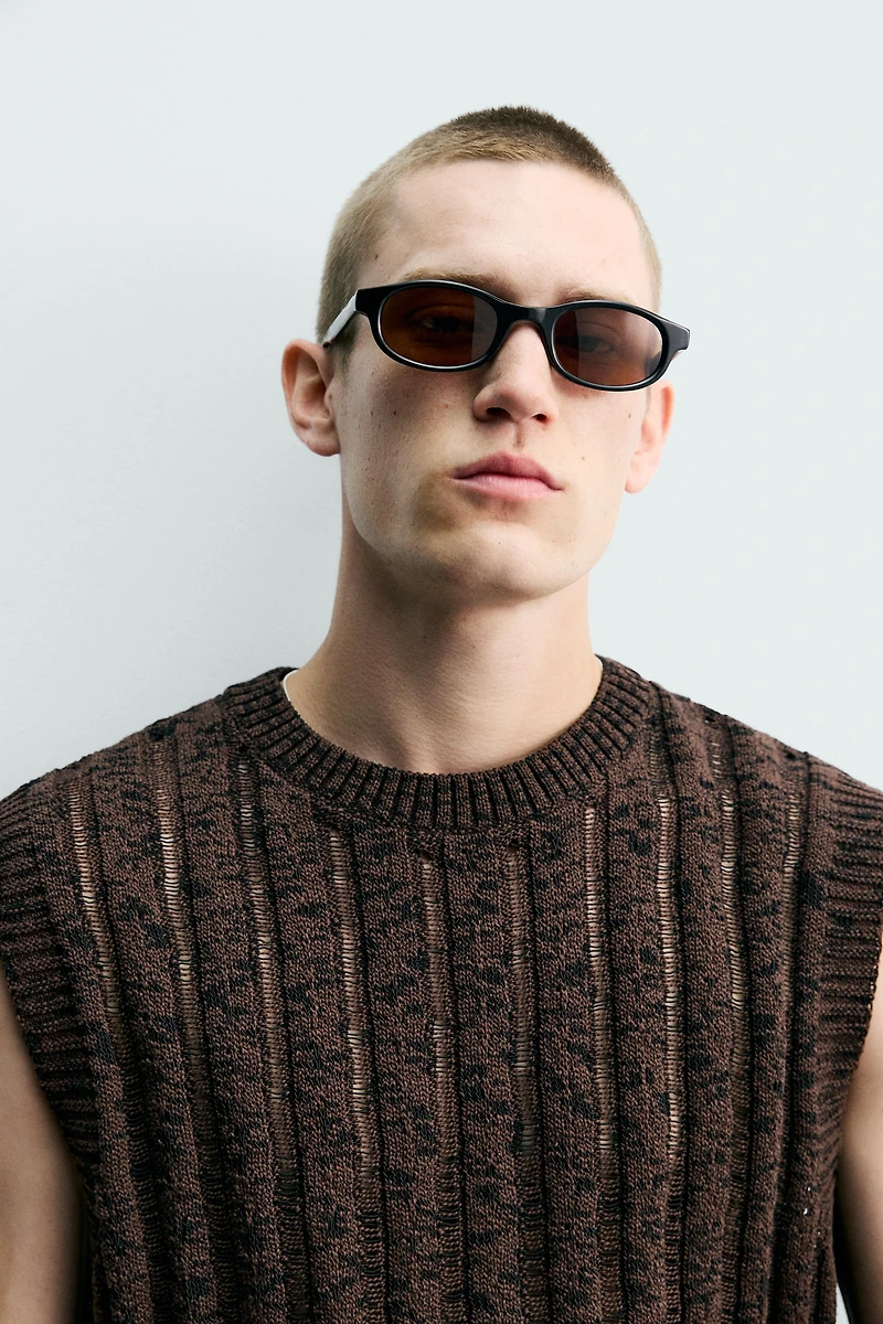 OPENWORK KNIT TANK TOP