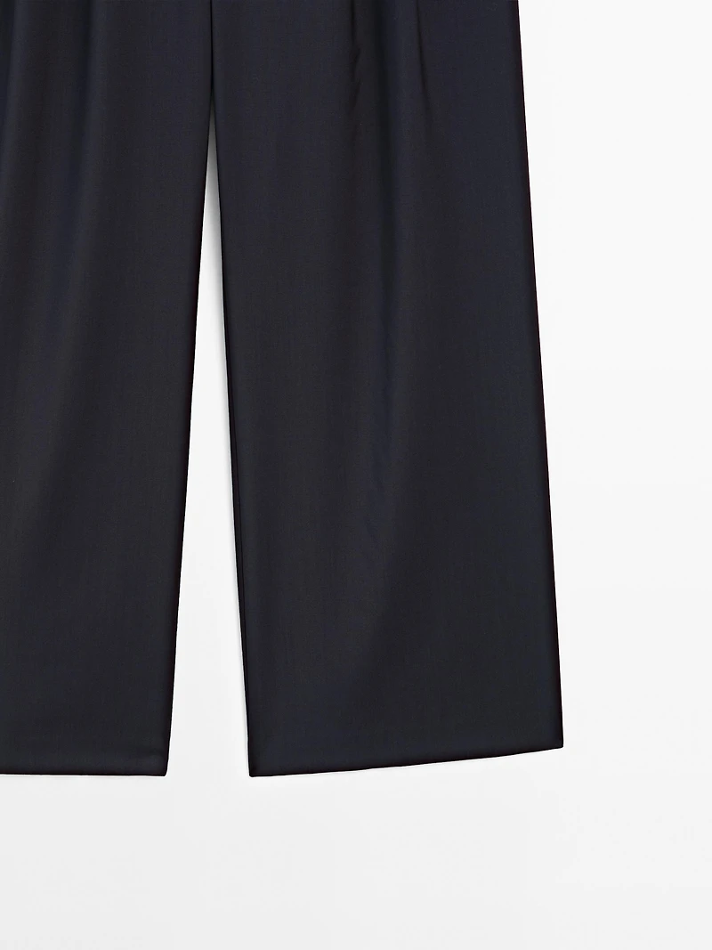 Pantalon à pinces doubles 100 % laine - STUDIO