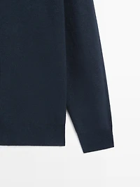 Pull à col montant en maille de coton mélangé