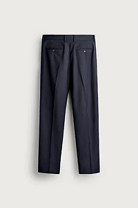 PANTALON DE COSTUME REGULAR FIT EN LAINE À RAYURES