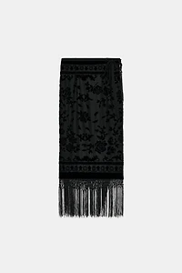 ZW COLLECTION LIMITED EDITION FRINGED VELVET SKIRT
