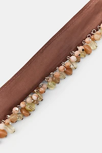 COLLIER RAS-DE-COU EN TISSU À PIERRES