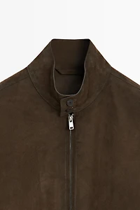 Veste en cuir finition daim