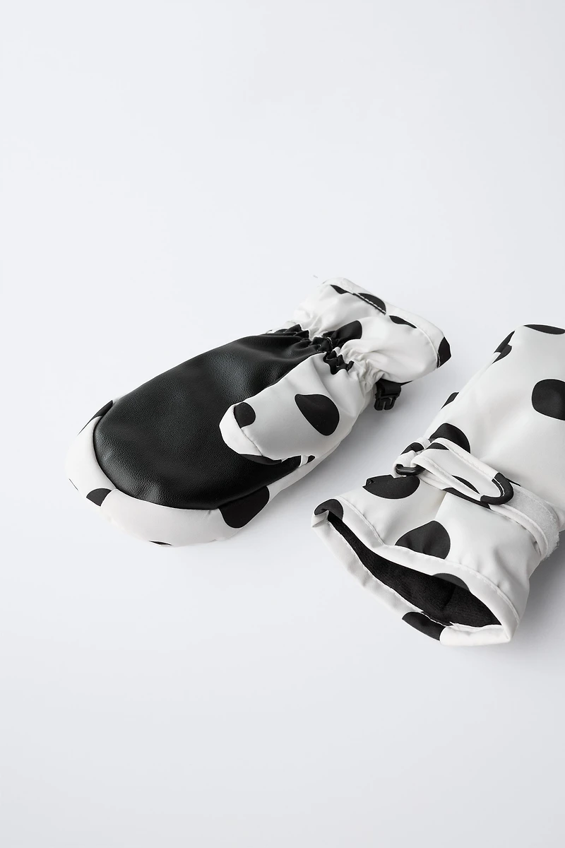 NYLON POLKA DOT WINDPROOF MITTENS