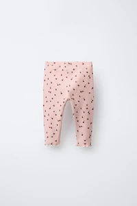 RIBBED FLORAL LEGGINGS