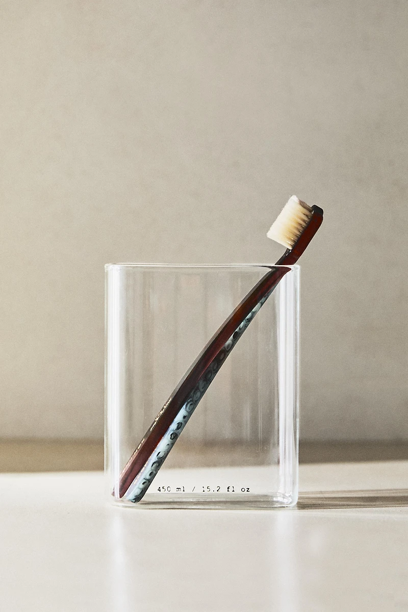 VERRE BROSSE À DENTS BOROSILICATE LETTRES