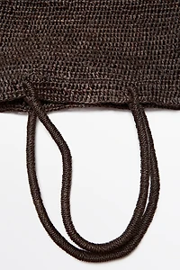 Mini raffia bucket bag