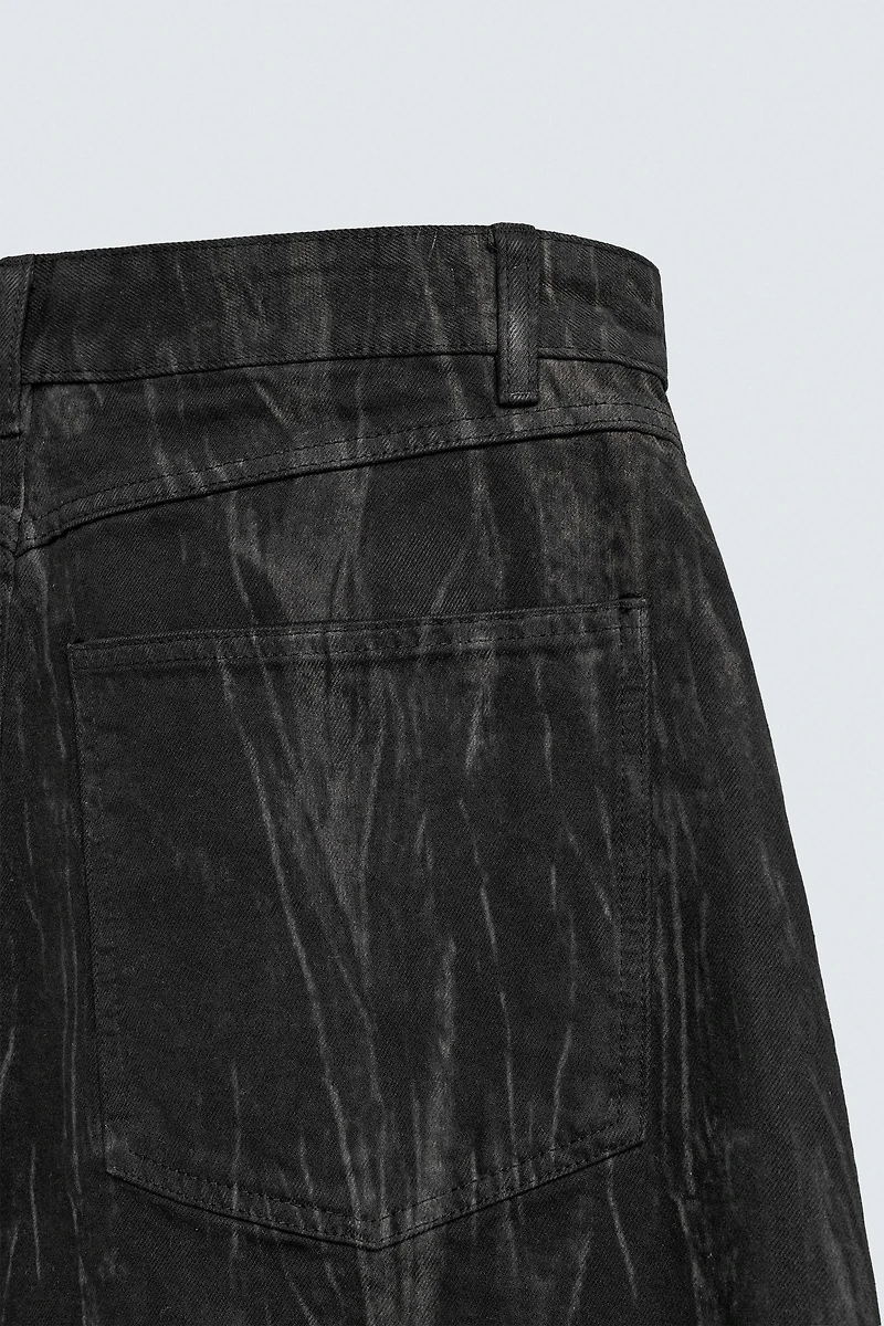 SHORT EN DENIM IMPRIMÉ DÉLAVÉ