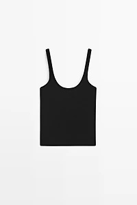 Strappy cotton blend top