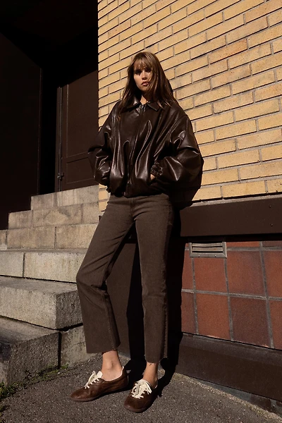 TRF HIGH-WAISTED CROPPED FLARE JEANS