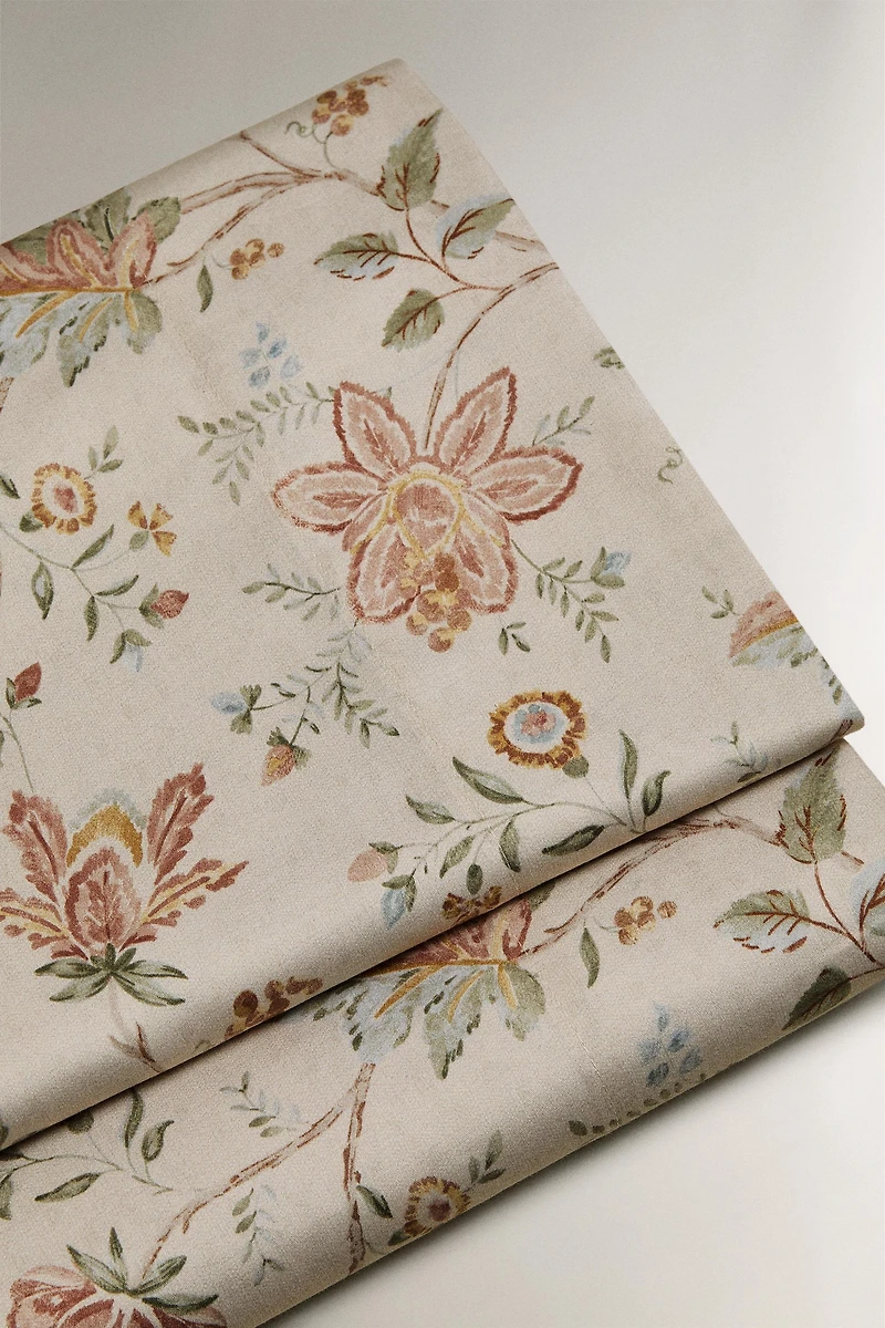 (300 FILS) DRAP DE DESSUS SATIN FLORAL