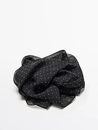 Polka dot print 100% silk scarf