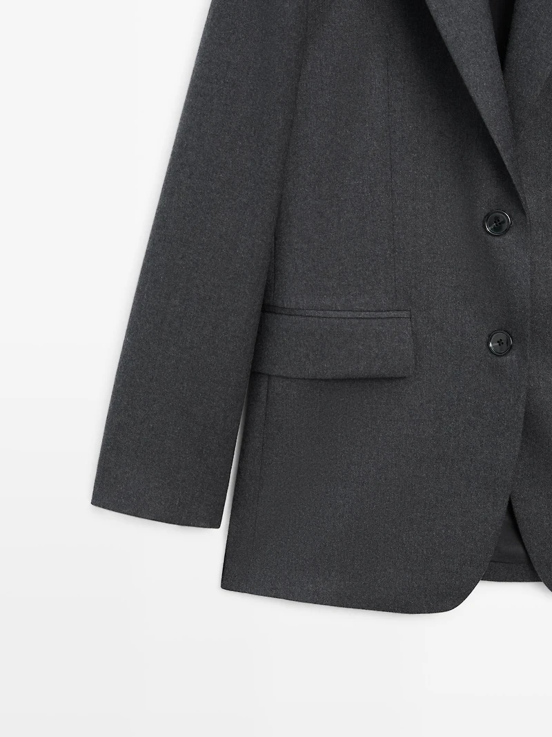 Veste de tailleur en flanelle 100 % laine
