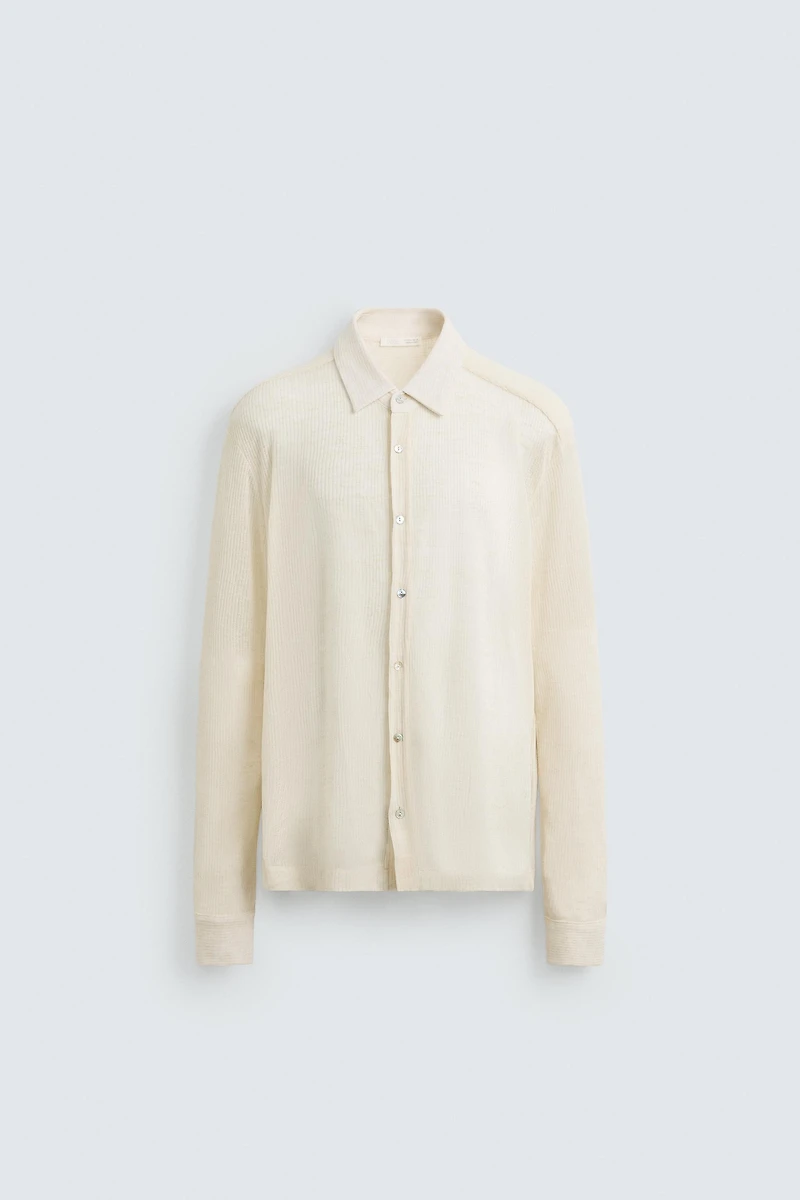 SEMI-SHEER TEXTURED SHIRT