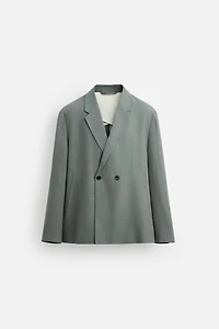 100% LINEN DOUBLE BREASTED SUIT BLAZER