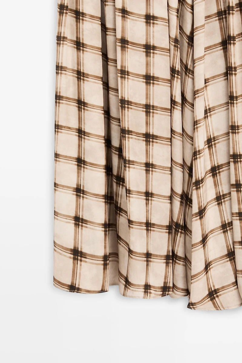 Flowing check midi skirt co-ord