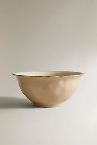 IRREGULAR EDGE STONEWARE SALAD BOWL