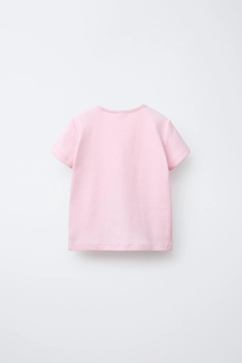 RIBBED T-SHIRT WITH BOWS
