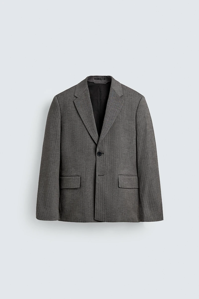 HERRINGBONE SUIT BLAZER