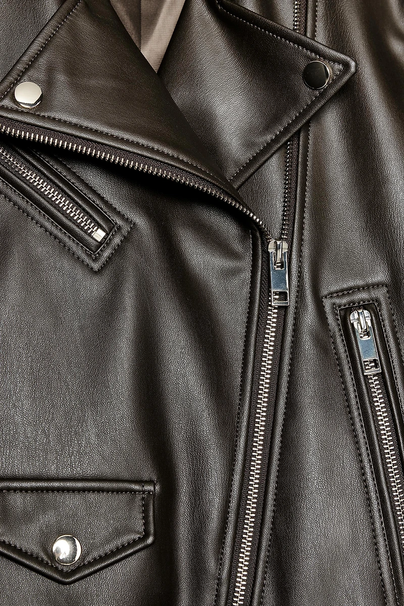 FAUX LEATHER BIKER JACKET