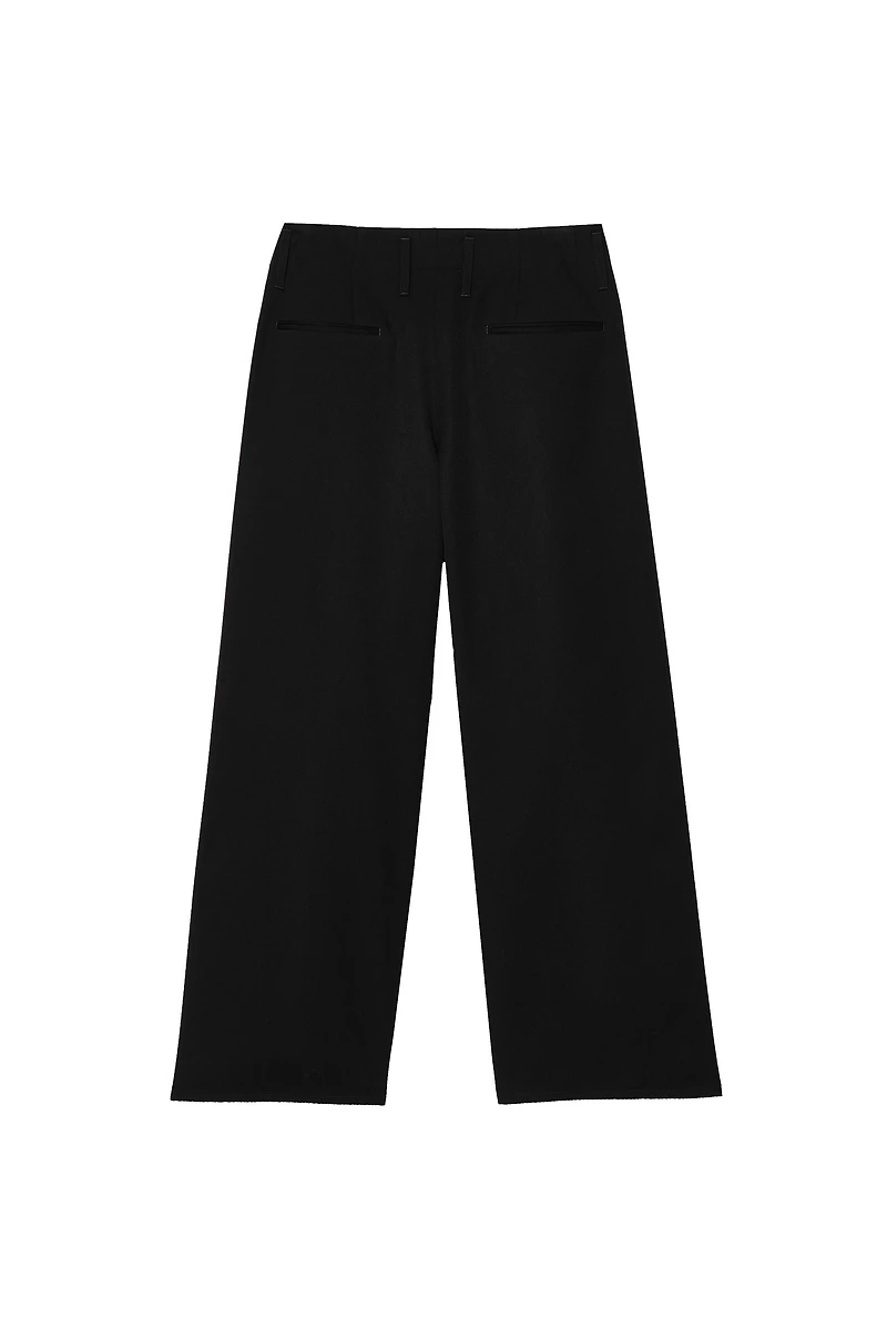 100% WOOL SUIT STRAIGHT FIT PANTS
