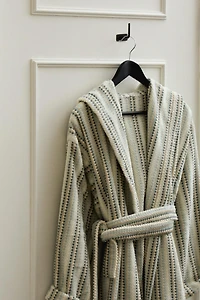 STRIPED HOODED BATHROBE