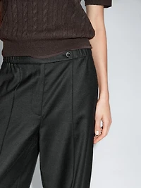 Barrel fit trousers with elasticated waistband