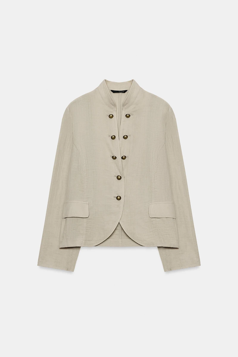 RUSTIC BUTTONED BLAZER