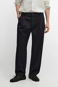 Cotton trousers with darts