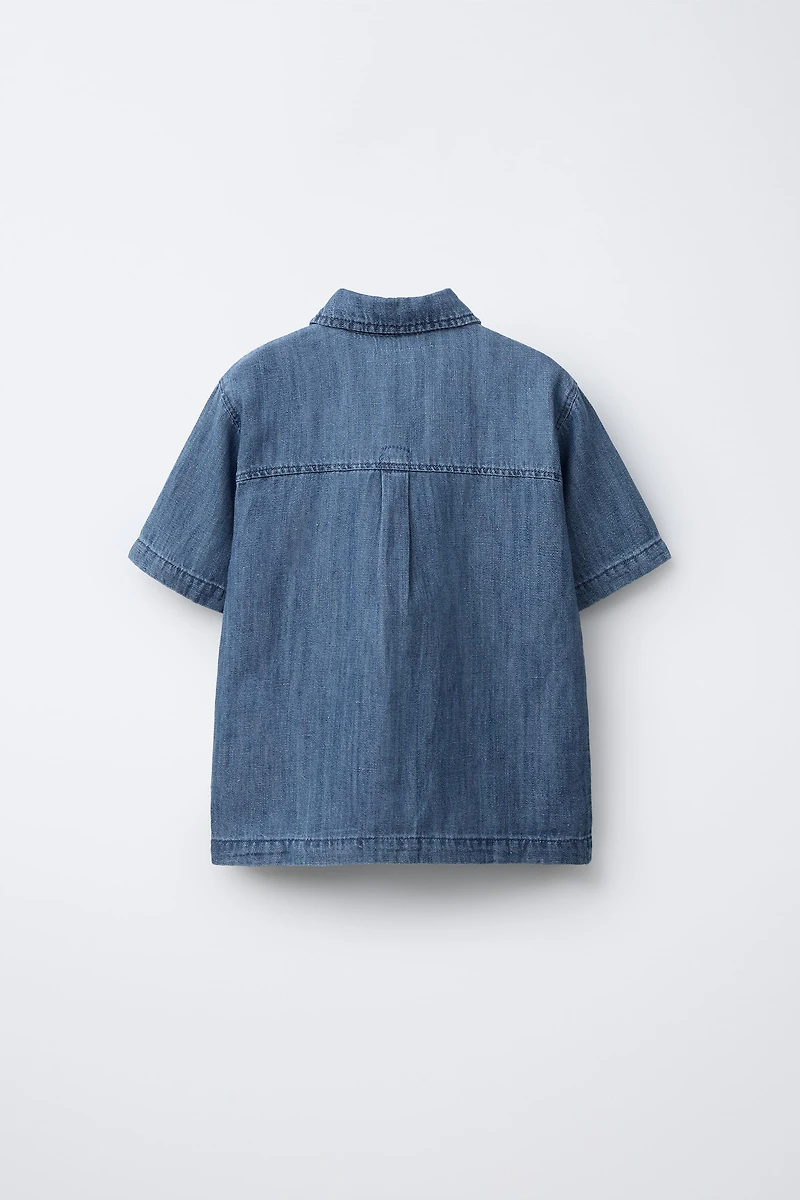 FLOWY DENIM SHIRT