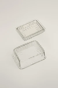 GLASS BUTTER DISH