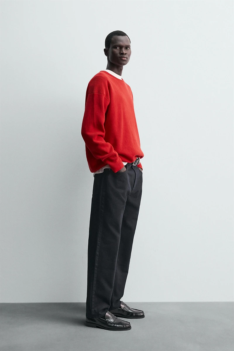 TEXTURED COTTON SWEATER