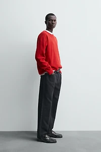 TEXTURED COTTON SWEATER