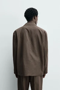 RELAXED FIT HOUNDSTOOTH SUIT OVERSHIRT