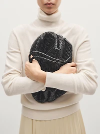 Braided nappa leather satchel bag