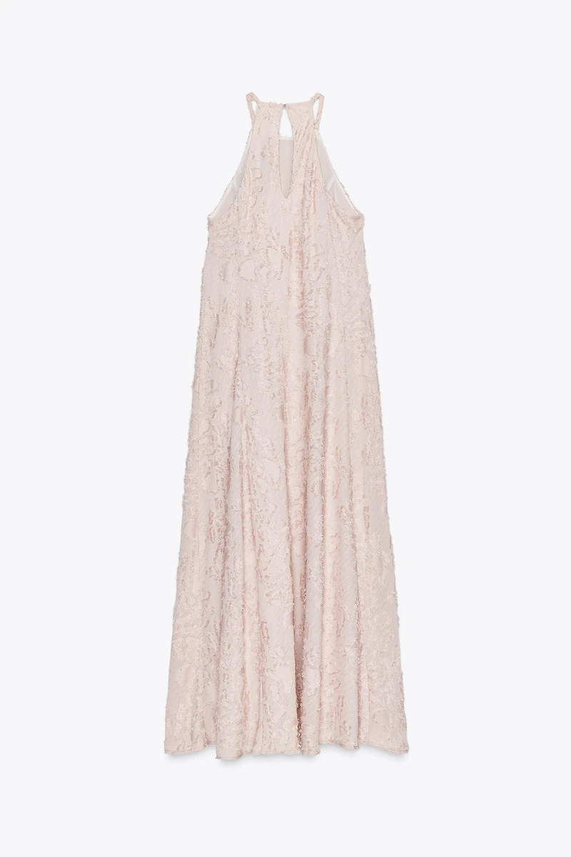 HALTER FRAY MIDI DRESS