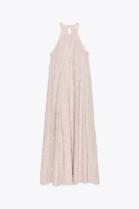 HALTER FRAY MIDI DRESS