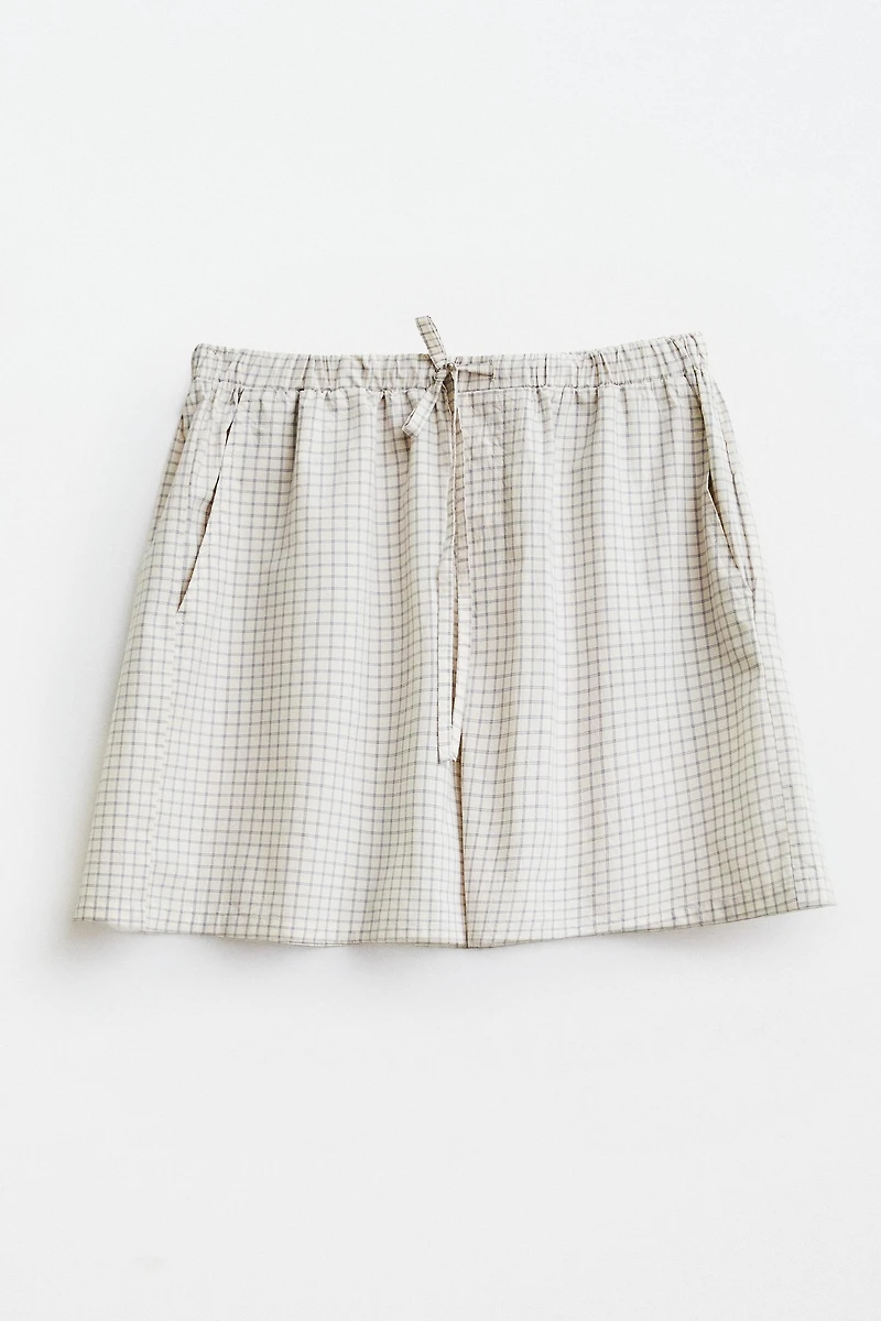 SHORT COTON À CARREAUX