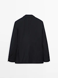 Veste de costume unie 100 % laine