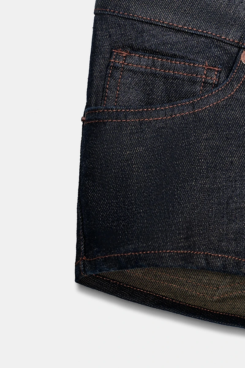 SHORTS MINI DENIM TRF TAILLE BASSE