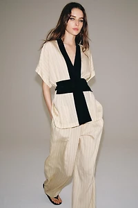 VESTE CROISÉE À RAYURES ZW COLLECTION