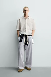 STRIPED WIDE FIT PANTS