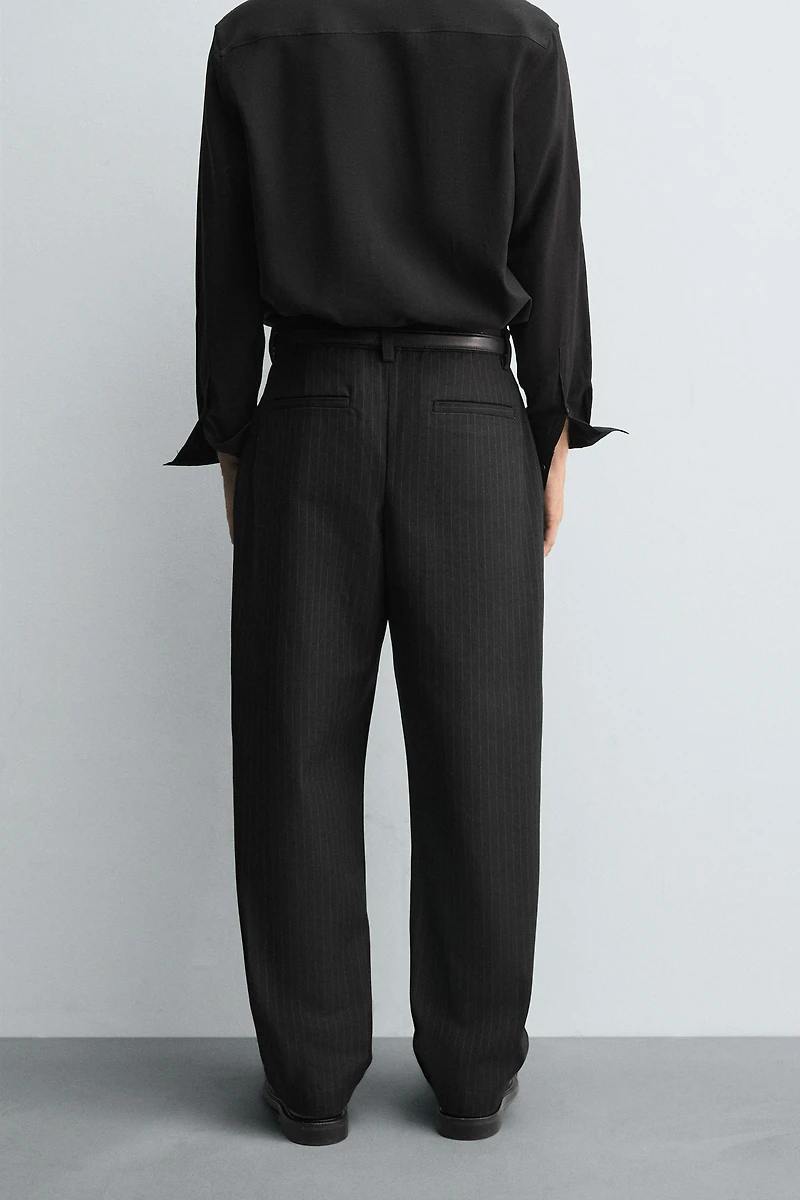 STRIPED TEXTURED CHINO PANTS