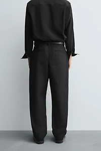 STRIPED TEXTURED CHINO PANTS